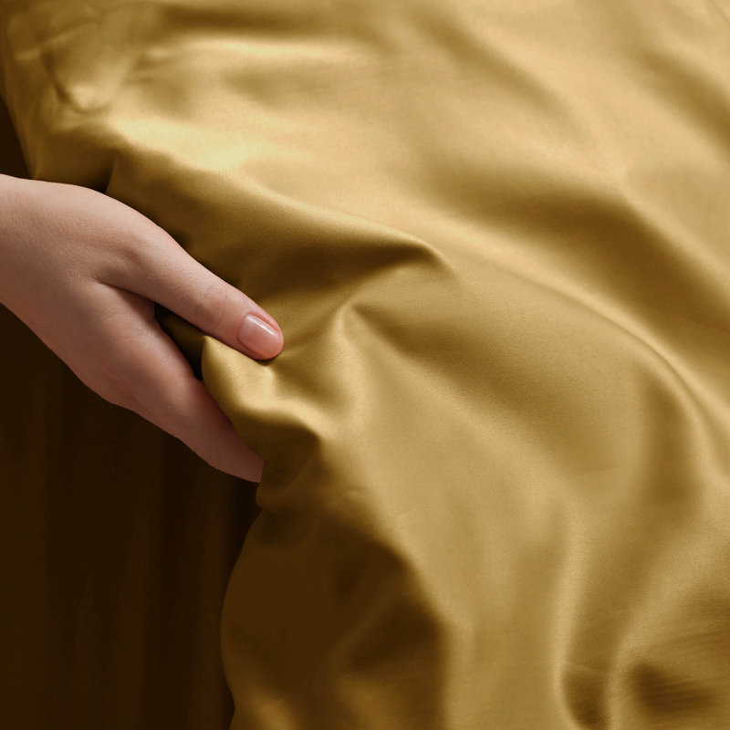 Modern & Contemporary Sateen Duvet Cover, King/Cal. King Duvet Cover + 2 King Shams, Pumpkin