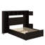 Grand lit en bois avec armoire tout-en-un, tablette et prises, lit gigogne simple TG-1243367204
