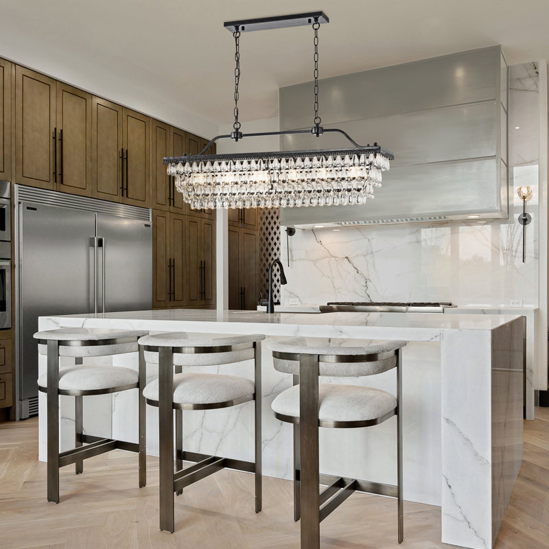 Atef 6 - Light Unique Tiered Chandelier, Antique Black, 6 Lights