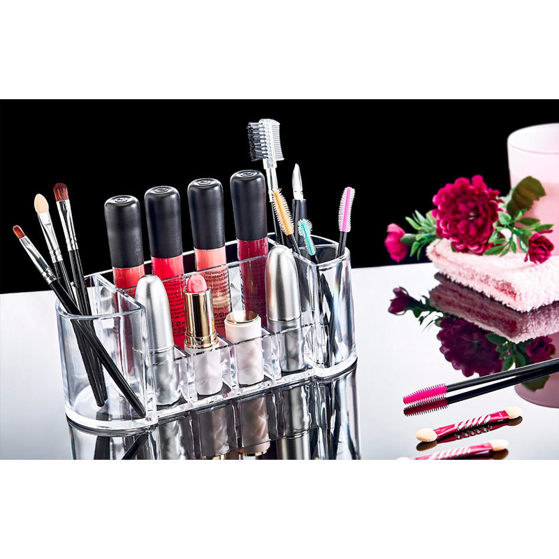 Abdulrehman Acrylic 8 Compartment Makeup Organiser
