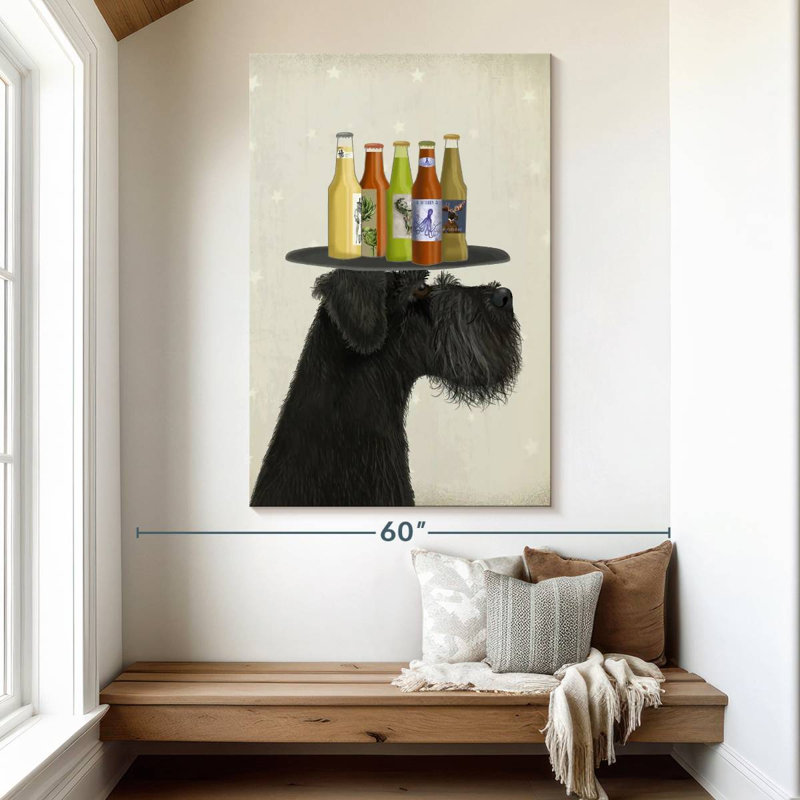 Brampt Schnauzer Black Beer Lover, 51" H x 34" W