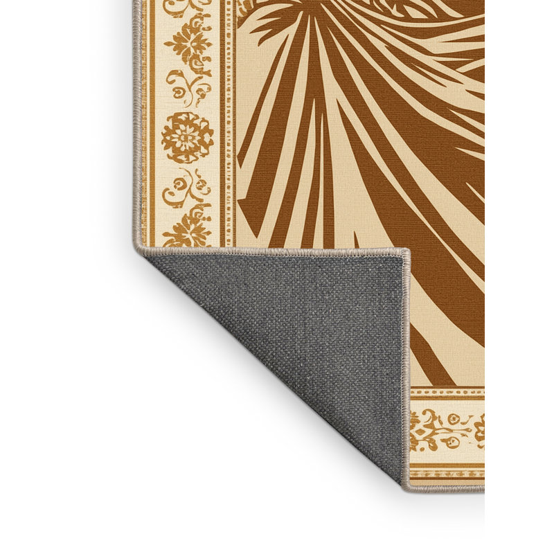 Tapis oriental beige moelleux et doux Ristaino Plato, 7 x 9