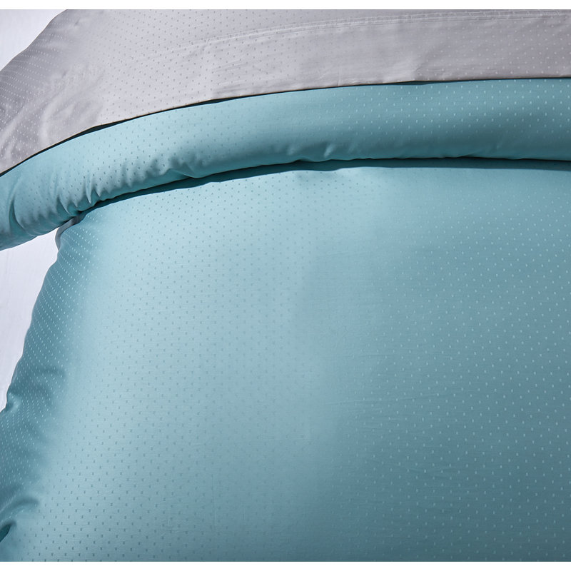 Ensemble de housse de couette 100% coton 600 fils 600 fils, Housse de couette très grand et 2 taies, Vert