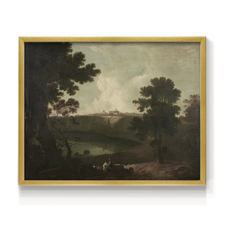 Paysages rétro-CCDCLXVII - impression encadrée - réaménageable, H 11 po x l 14 po, Doré