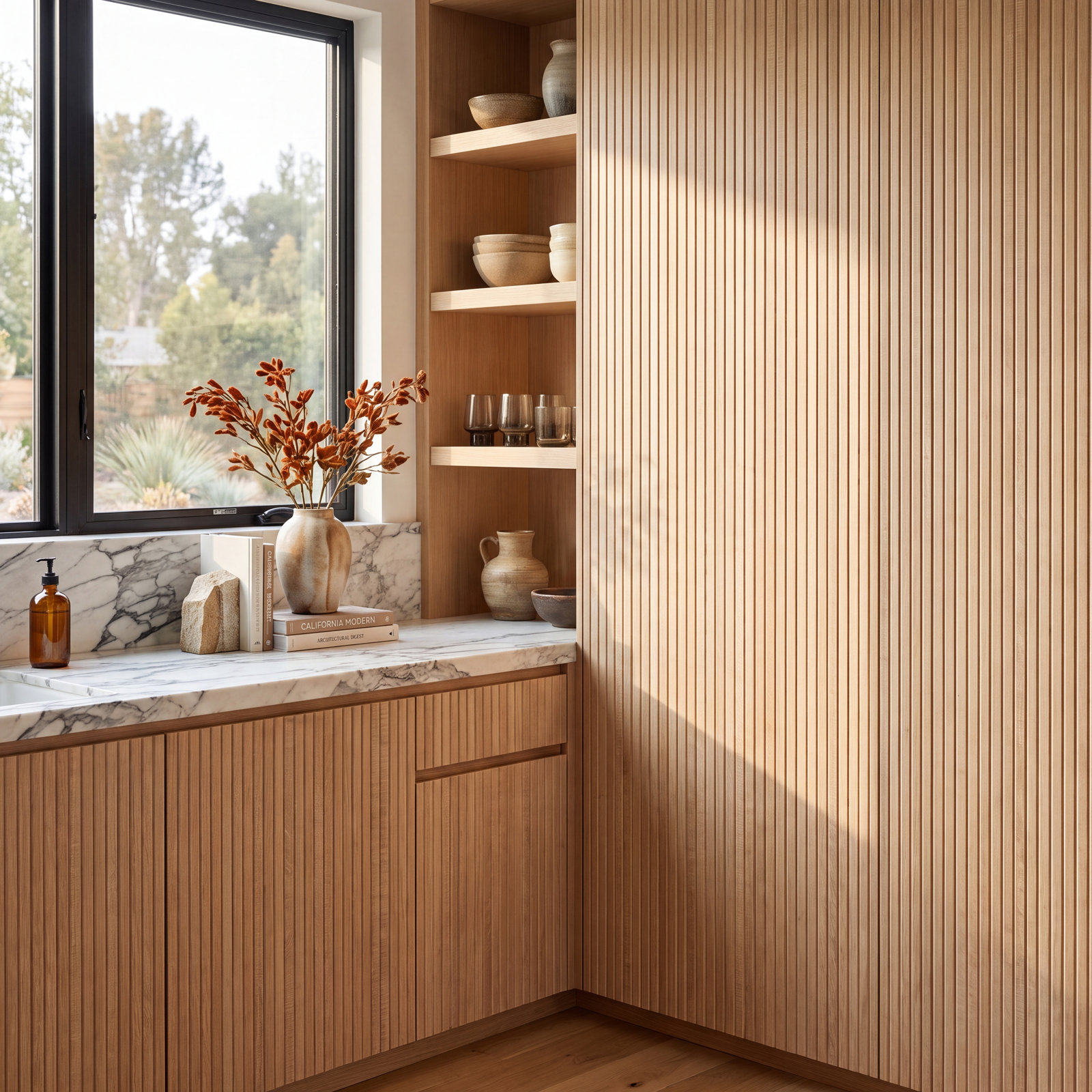 Bond Tile Auburn Ribbon 24 in. x 48 in. Porcelain Ribbed Wood Look Wall Tile (15.49 Sq. Ft. / Case), Brown