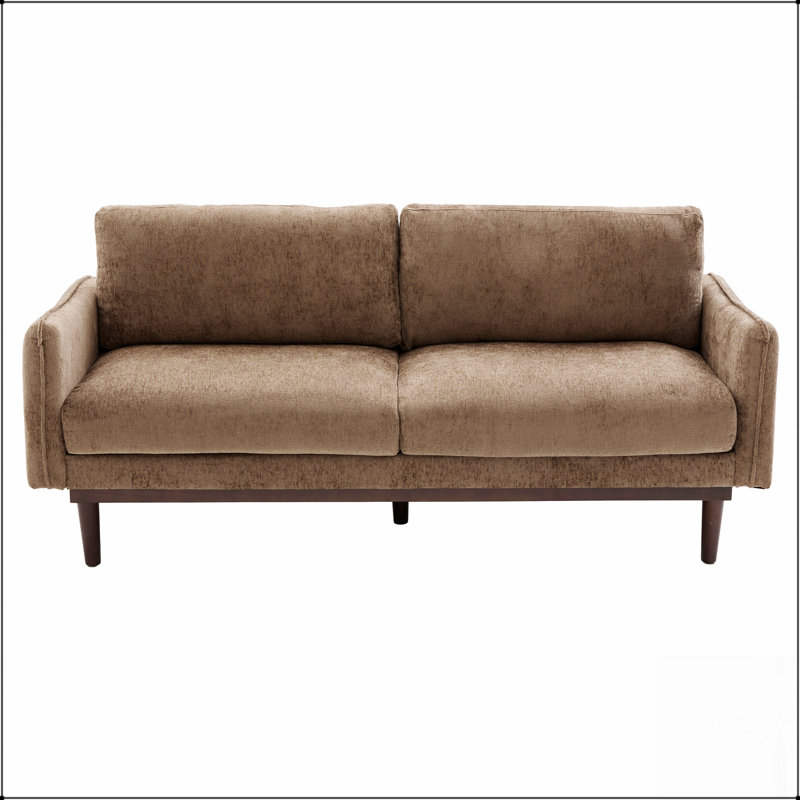 Canapé de style moderne avec causeuse spacieuse et coussins en mousse confortables pour la détente dans le salon, Brun