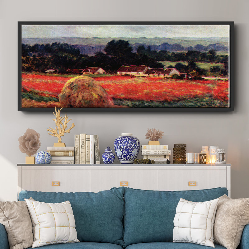 Le coquelicot de Blumefeld par Monet - Toile encadrée, H 12 po x l 30 po
