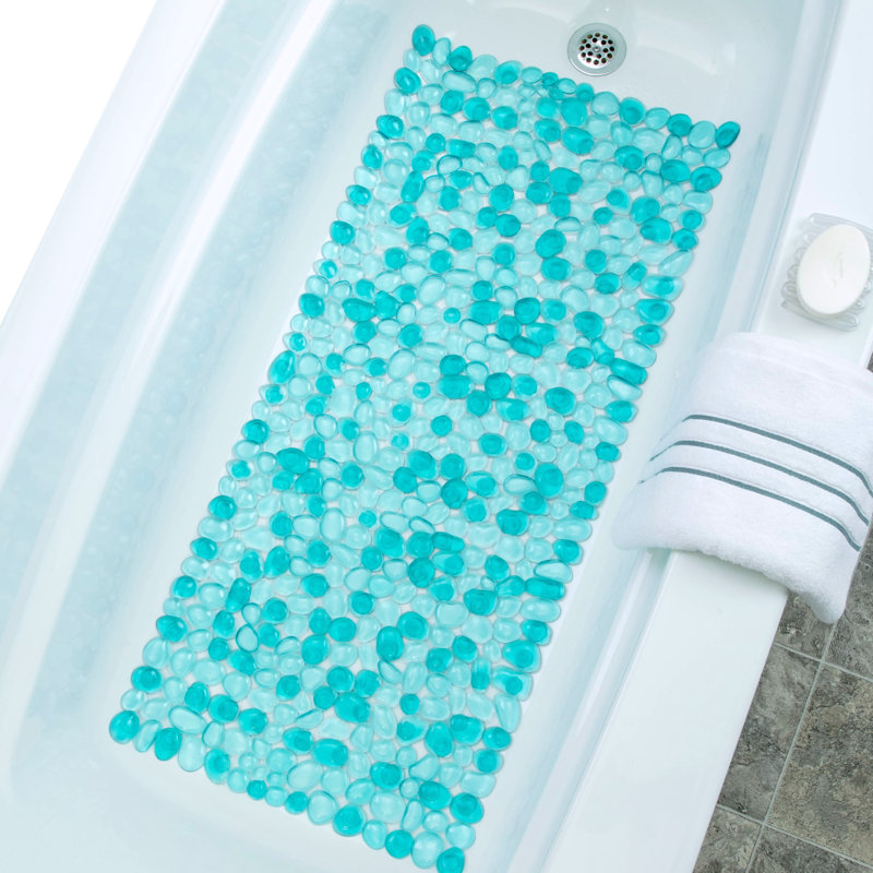 Adarah Vinyl Non-Slip Shower mat, Aqua
