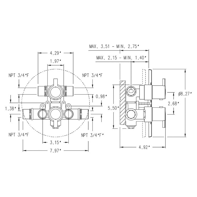Drako Round Bath Shower Mixer