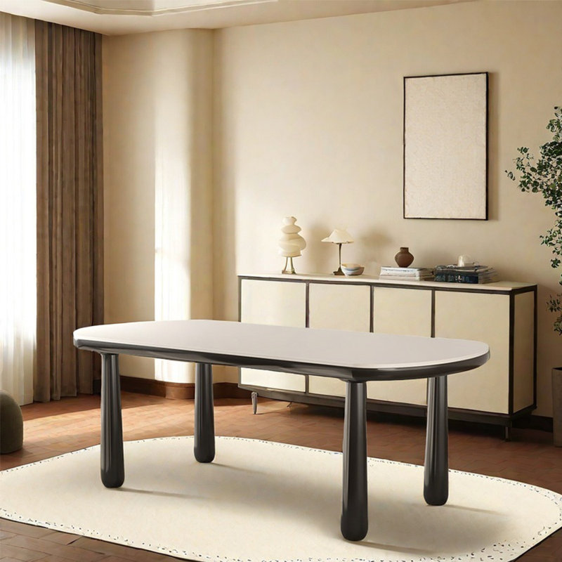 Table de salle à manger simple de style rétro français, H 29,53 po x L 55,12 po x l 31,5 po