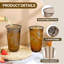 100 tasses en plastique noir 18 oz