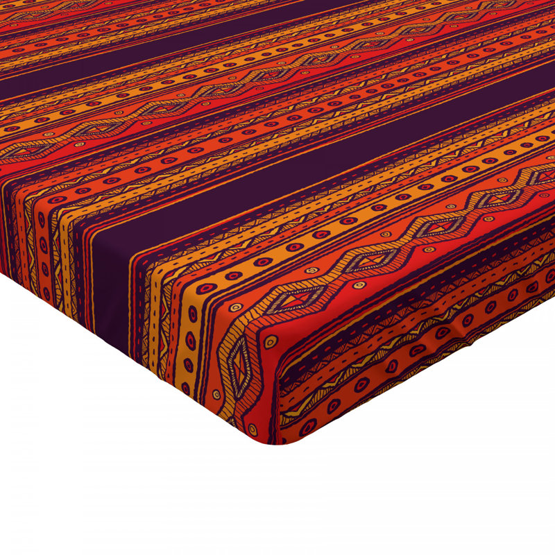 Microfiber Geometric Fitted Sheet, Queen Fitted Sheet