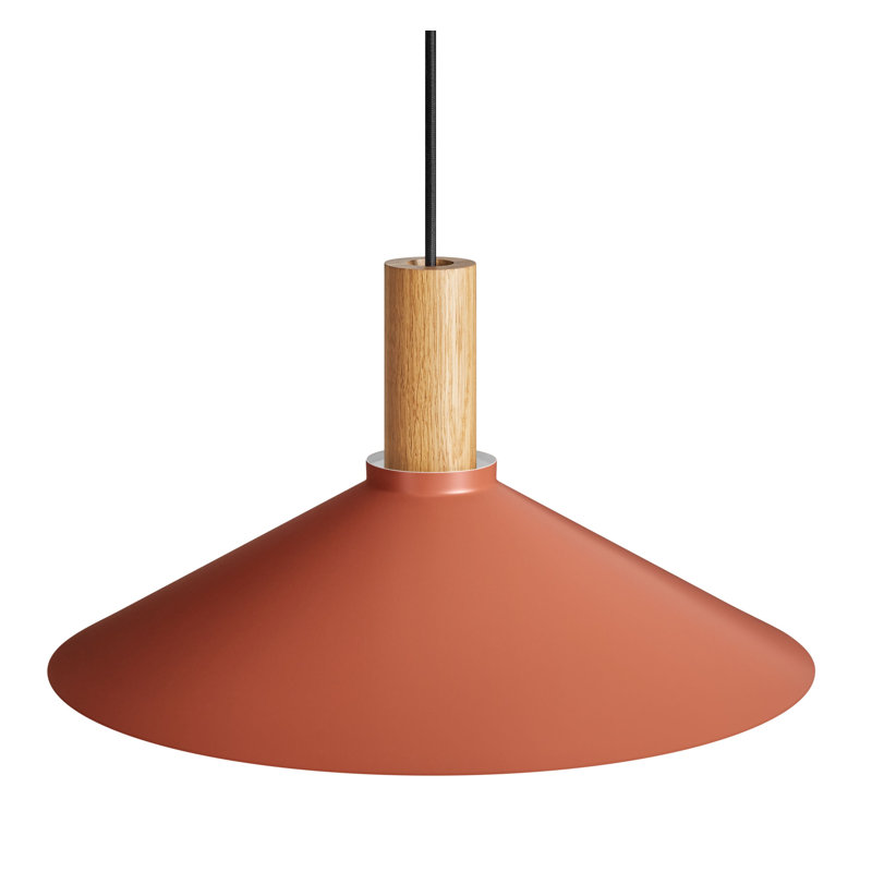 Emblem 1 - Light Pendant, White, White Oak, 9" H x 18" W x 18" D