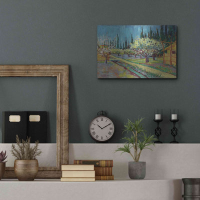 Art mural en métal «Orchard Bordered By Cypresses» par Vincent Van Gogh