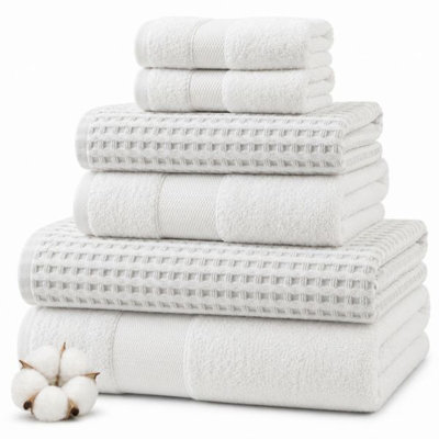 Ensemble de serviettes modernes 100% coton peigné jacquard en fils peignés Drucilla Modern