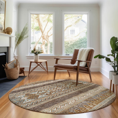 Premium Machine Washable Prisco Chocolate Rug