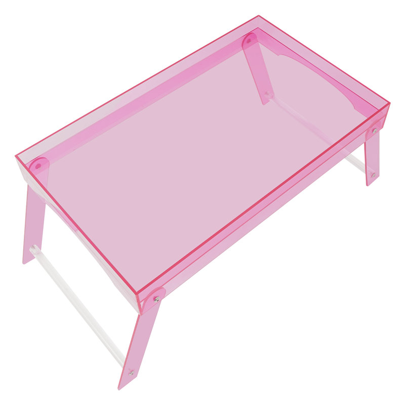 Plateau multi-usages en acrylique pour petit déjeuner ou canapé, Rose