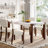 Modern Dining Table, Rectangular Faux Marble Style Table With Sturdy Wood Legs, Easy To Clean Rectangular Kitchen Table