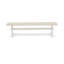 L'ensemble de table de cuisine 6 pièces contient une table de salle à manger rectangulaire avec des pieds en X et 4 chaises Parson en tissu de lin Shitake foncé avec un banc, blanc lin-1407803574