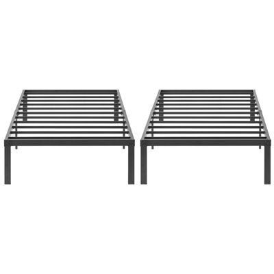 Rudchester 2 Set Twin Size Metal Platform Bed Frame Mattress Foundation No Box Spring Needed