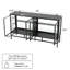 Vaisselier lumineux 63 "avec 4 portes et tablettes en verre