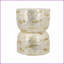 Decorative Bamboo Hourglass Stool with Gold &amp; White Capiz Shell Finish | Gold+White | MDF