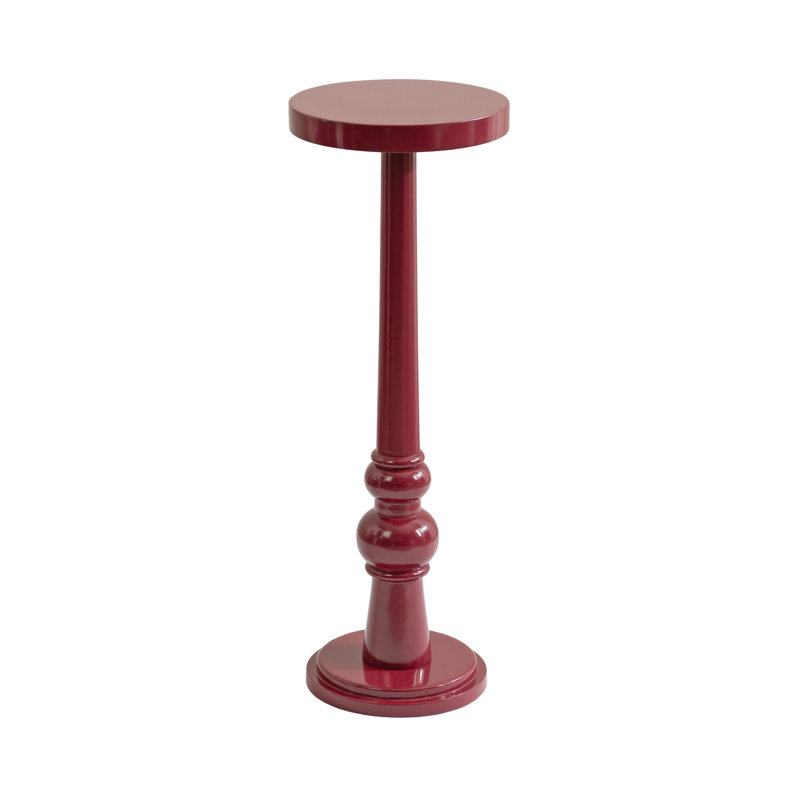 Wegner Round Wooden Drink Table, Red