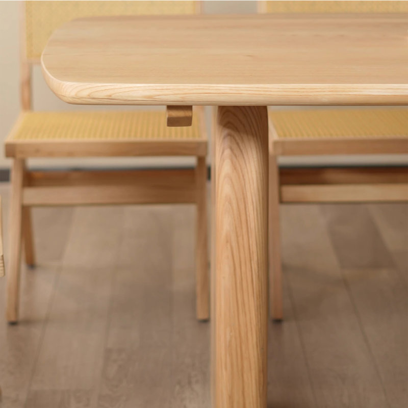 Grande table de salle à manger en bois de frêne massif, H 29,53 po x L 70,87 po x l 31,5 po