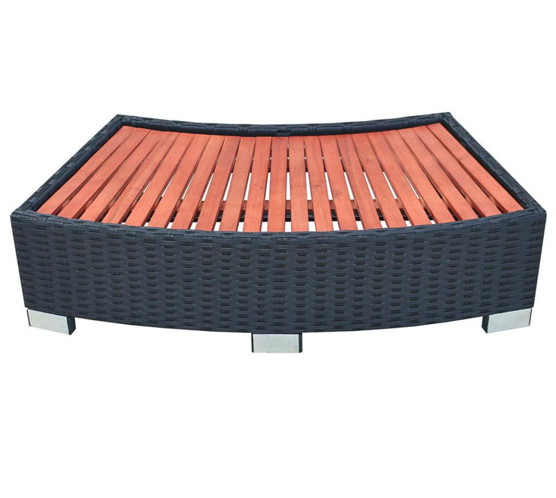 Poly Rattan Spa Step, Black