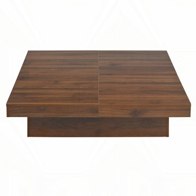 Table basse carrée en placage de marbre