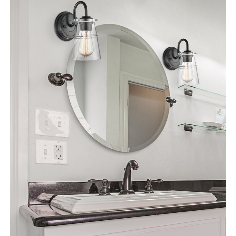 Hayman Dimmable Bath Sconce, Matte Black, Incandescent