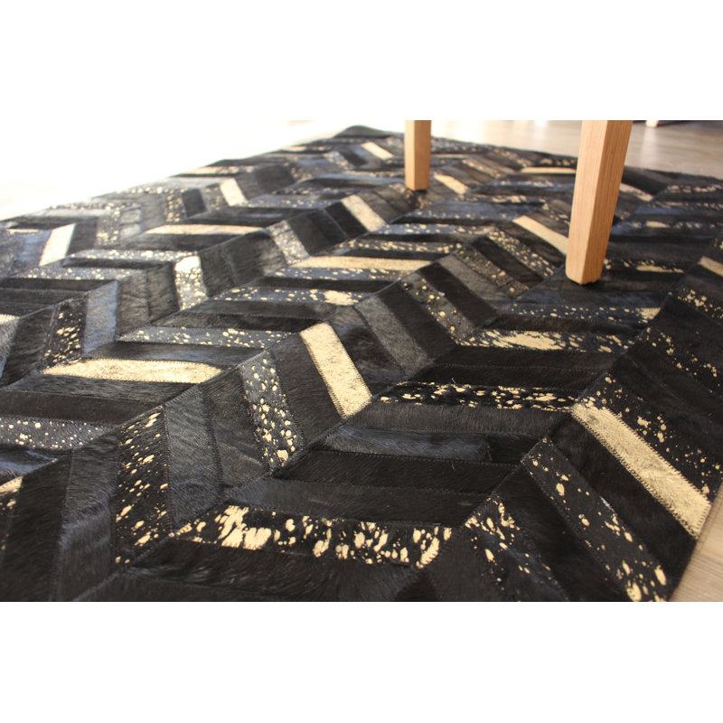 Mckinney Chevron Cowhide Area Rug, Rectangle 120 x 180cm