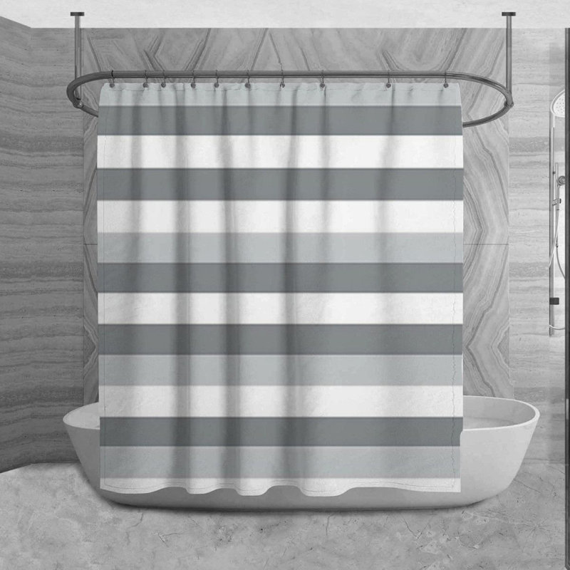 Décor de rideau de douche horizontal gris 47, H 73 po x l 70 po