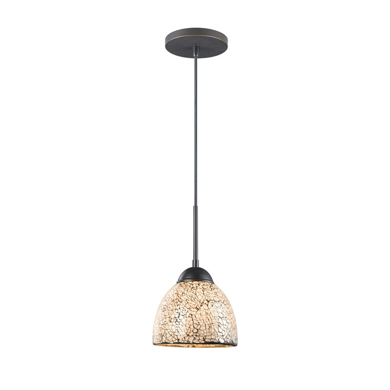 1 - Light Single Pendant, White, Satin Nickel