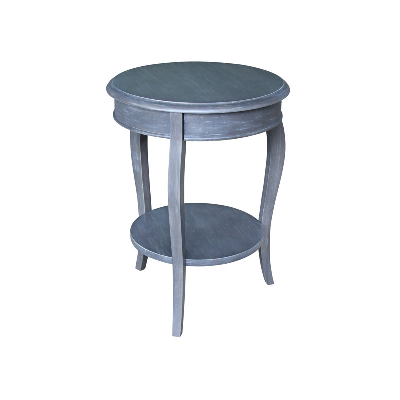 Maretti Solid Wood End Table, Heather Gray-Antique Washed