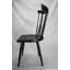Chaise d'appoint à dossier Windsor en bois massif noir