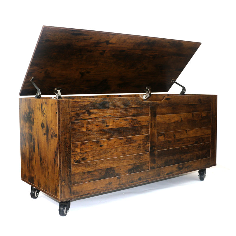 Coffre en bois manufacturé Philipsvail, Brun rustique