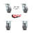 4 Piece Thermoplastic Rubber Caster Set with Roller Bearing