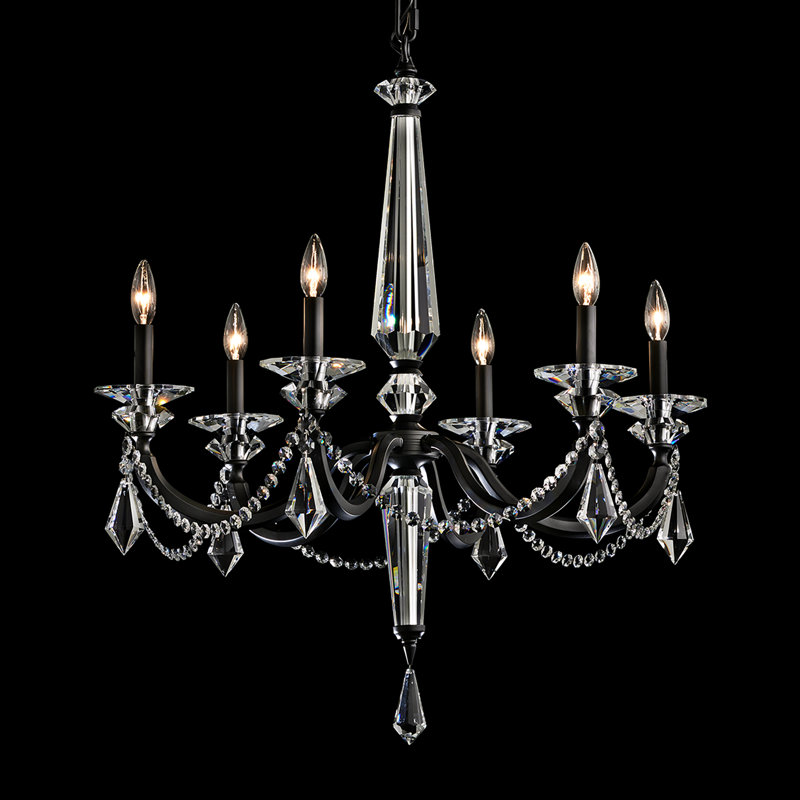 Verona 6 - Light Chandelier, Black