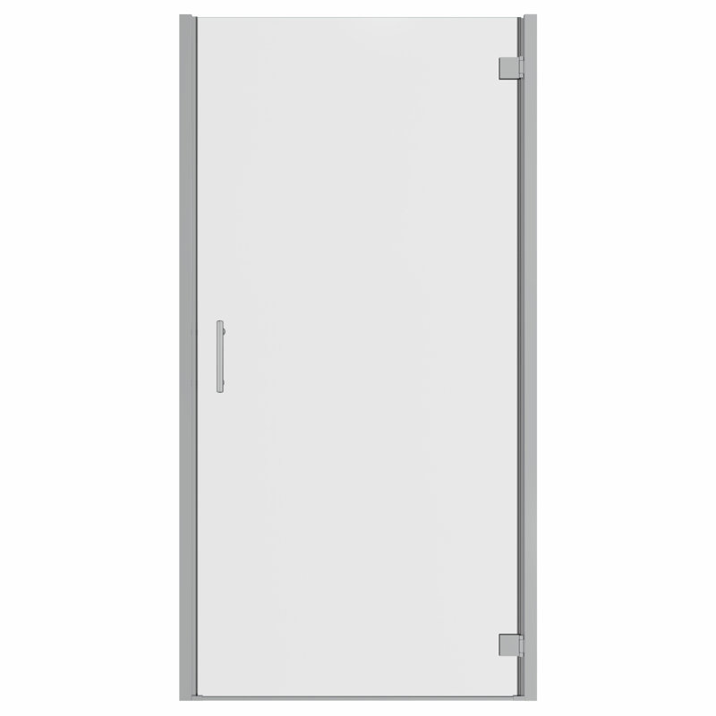 Sprinkel 1900mm H Hinged Semi-Frameless Shower Door with Clear Glass, Chrome, 92cm W