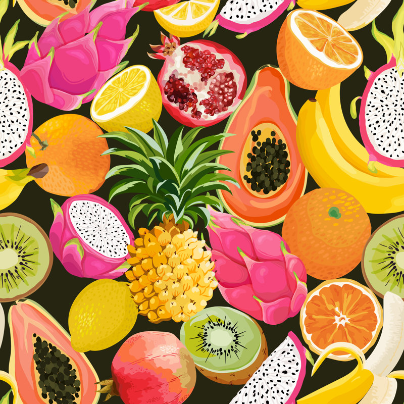 Fruits Background by AnnaSivak - Wrapped Canvas Painting, 122cm H x 122cm W