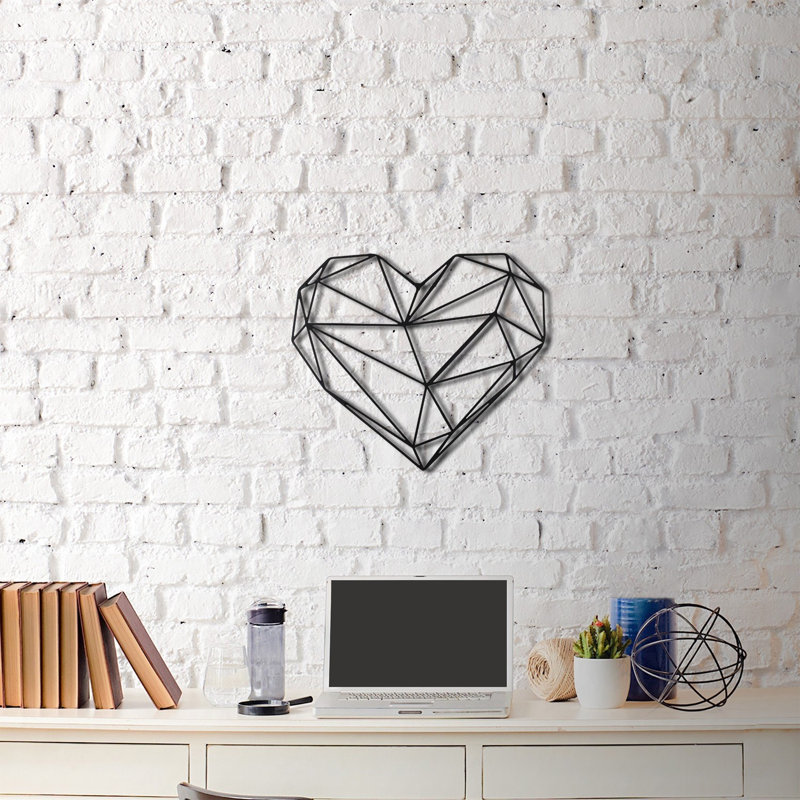 Decorative Metal Wall Accessory, Black, 14.6 x 15.7 inches | 100% Metal, Thickness: 0.08 inches | Easy Wall Mounting Design | Stylish Home Decor for Living Room, Bedroom & Office | Elegant & Durable