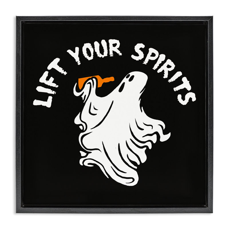 Cadre flottant Lift Your Spirits Ghost, design par Jedco Brands, Inc., Cadre flottant noir de jais, H 18 po x l 18 po
