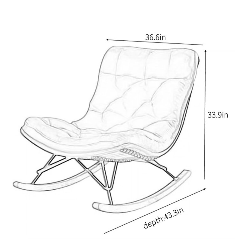 Chaise berçante simple et décontractée moderne, Gris