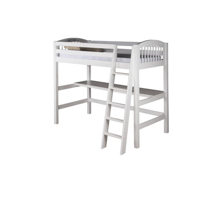 Lit mezzanine simple en bois massif Friedemar