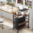 Rustic Brown Cpu Stand - Adjustable 3-Tier Storage For Home Office - Mobile Design