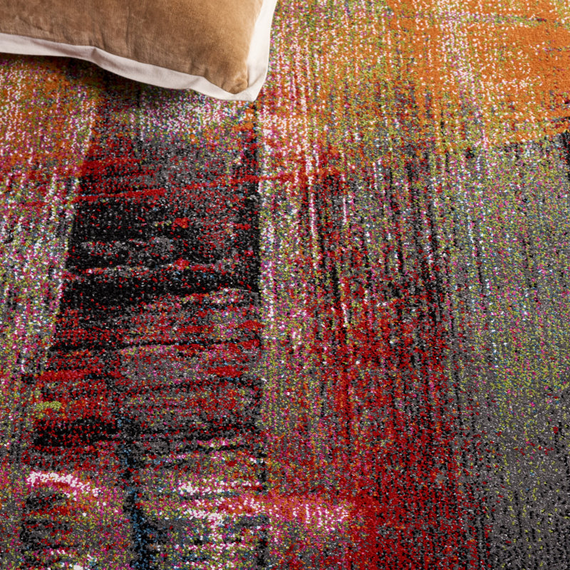 Tapis abstrait Hasseltine Performance, Carré 6 pi 7 po