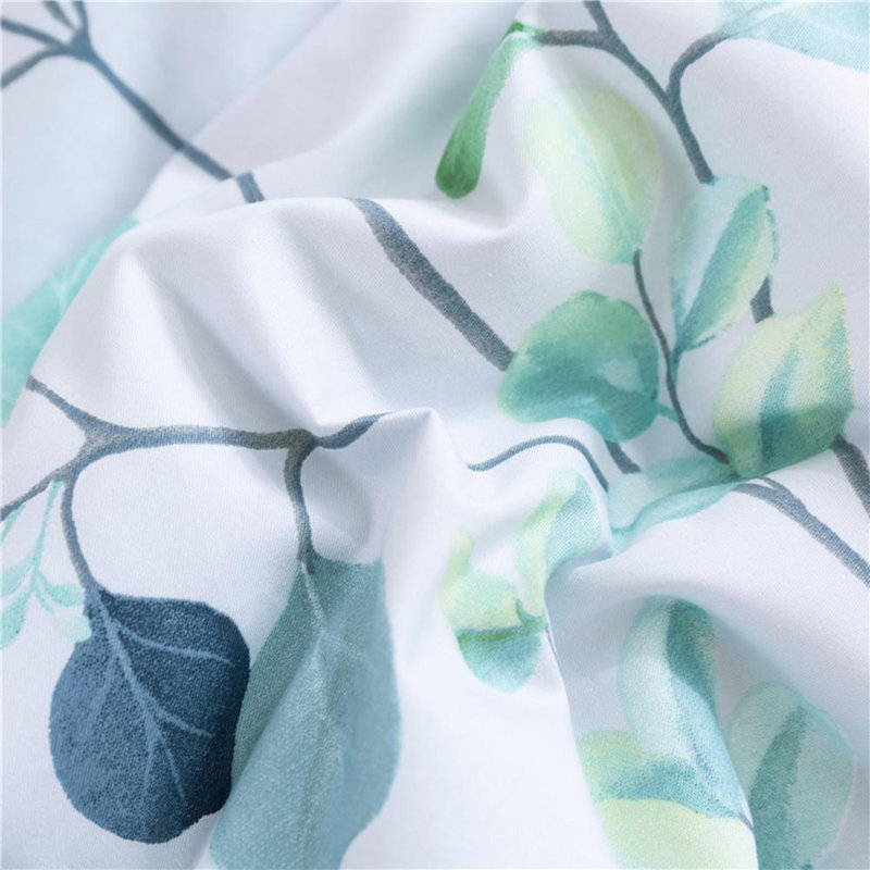 Ensemble d'édredon 3 pièces bleu / vert 100% coton, Édredon très grand + 2 taies décoratives très 