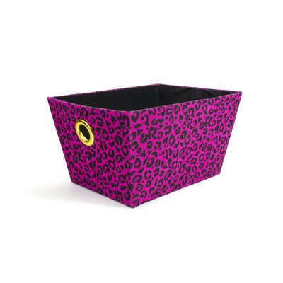 Bac de rangement en tissu Juuche Couture / cube pliable de 11 po (ensemble de 6) bacs de guépard brun / noir contrastant, boîtes décoratives, panier de cuisine / fourre-tout pour bureau à domicile ou tablette de placard.
