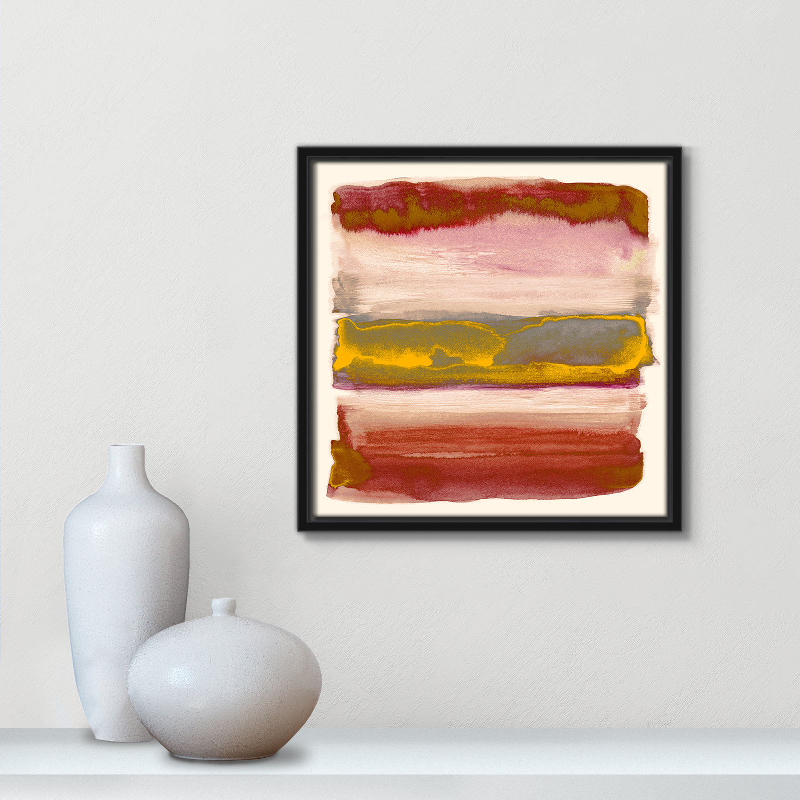 Sky Collection "Yellow Sky II" Print by Nan, 13.5" H x 13.5" W, Black